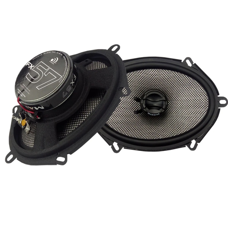 Pair of Massive Audio 5″x7″ 4-Ohm 70 Watts RMS 2-Way Coaxial Speakers
