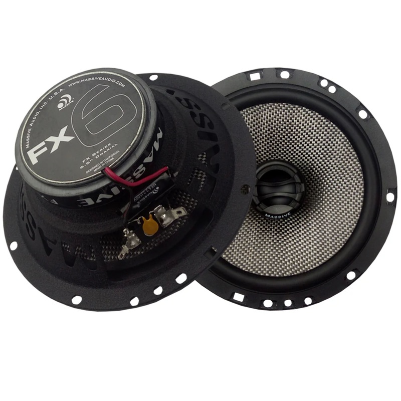 Pair of Massive Audio FX Series 6.5″ 4-Ohm 75 Watts RMS 2-Way Coaxial Speakers