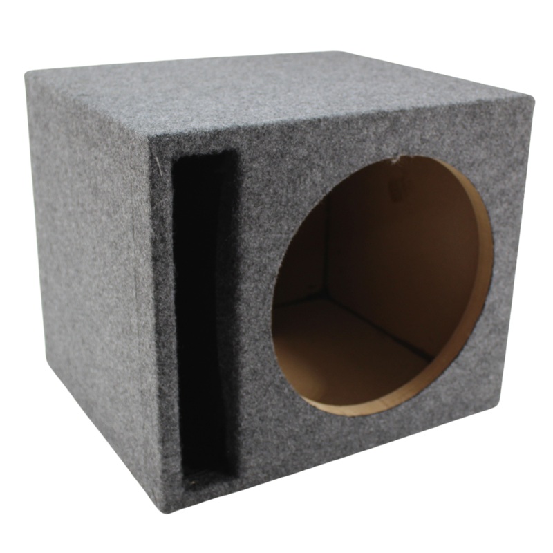 Single 10 Vented Carpeted Subwoofer Box Made w/ Heavy-Duty MDF Construction