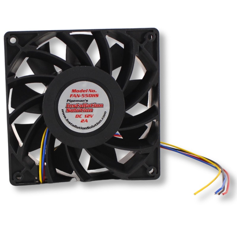 12 Volt 2.0A 4.7″ Square High-Speed 50 CFM Waterproof & Quiet Cooling Fan