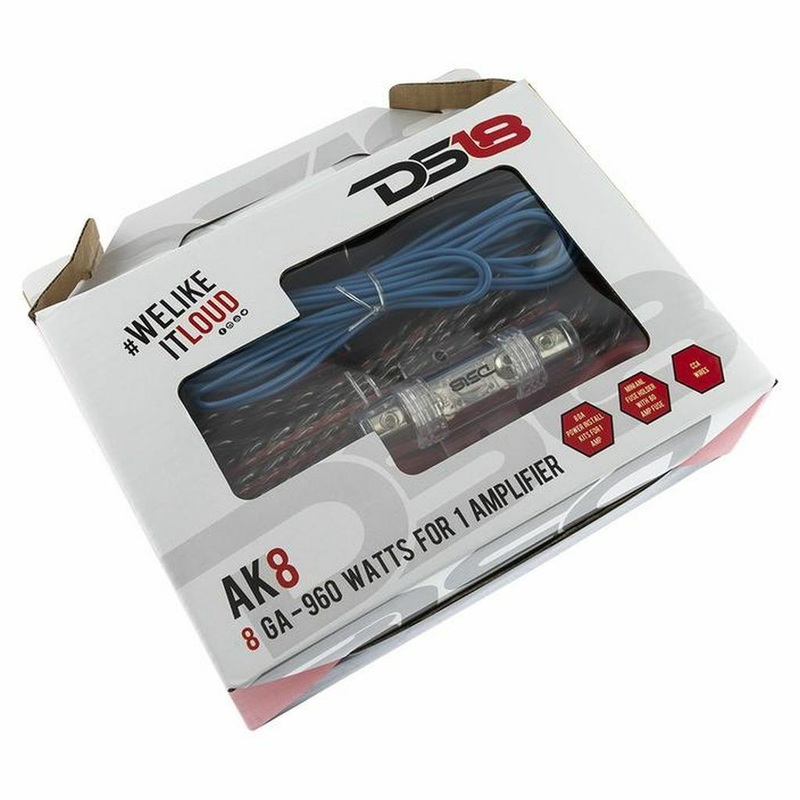 8 Gauge Complete Amplifier Install Wiring Kit w/ Mini ANL 80A Fuse & Fuse Holder