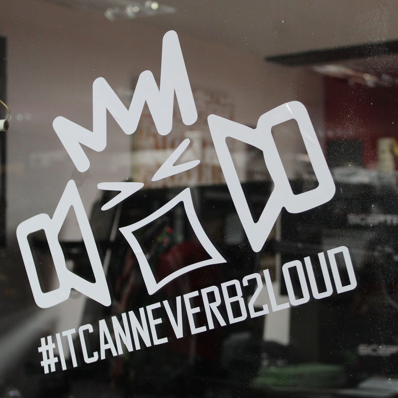 B2 Audio Vinyl Riot Guy 12″ x 16″ White Sticker