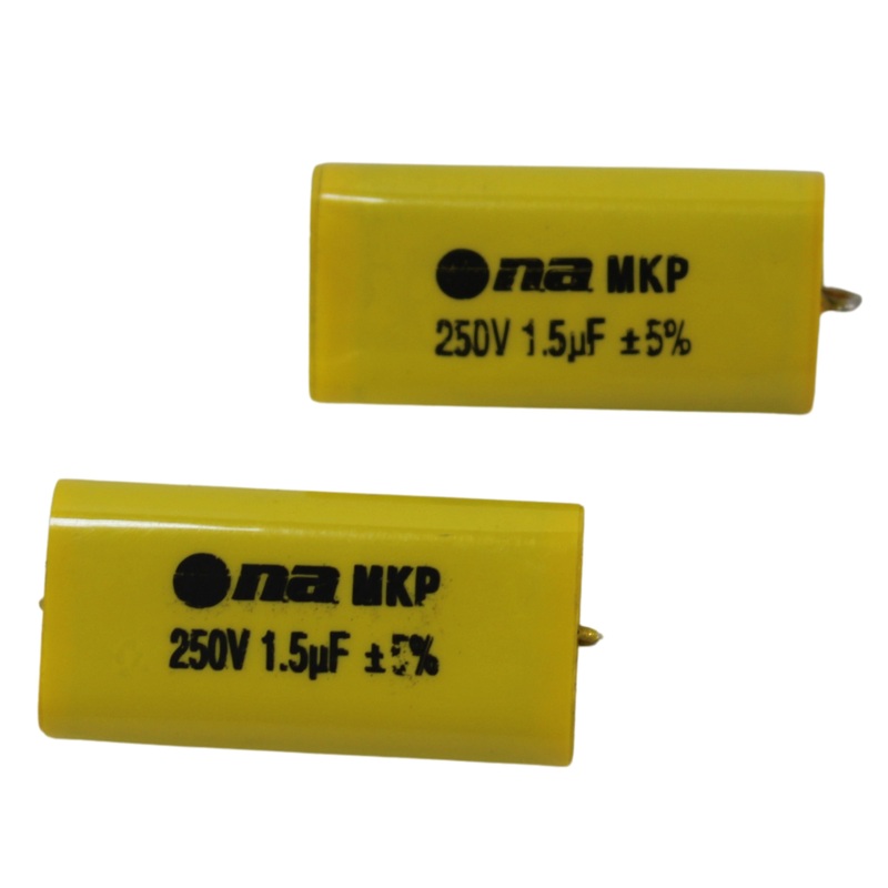 Pair of 1.5 Microfarad Bass Blocker 250 Volt Metalized Film Capacitors