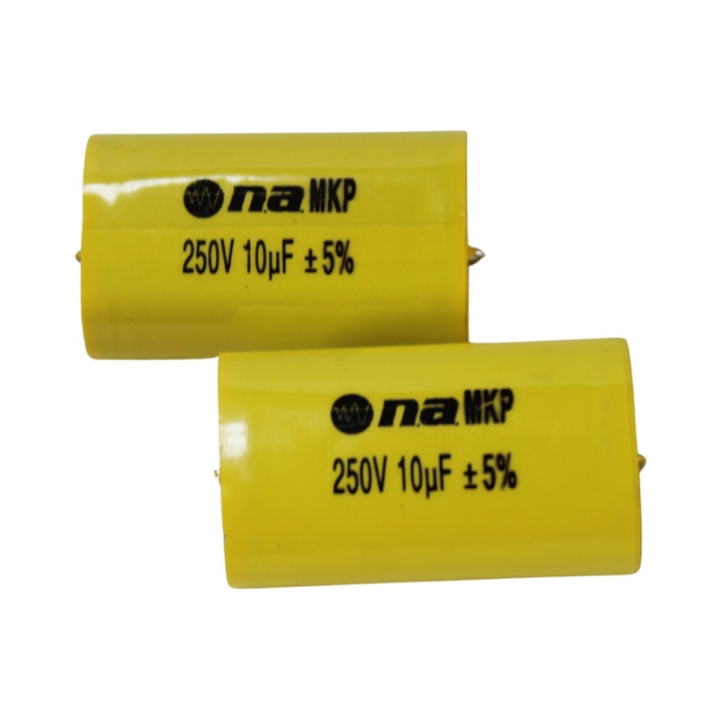 Pair of 10 Microfarad Bass Blocker 250 Volt Metalized Film Capacitors