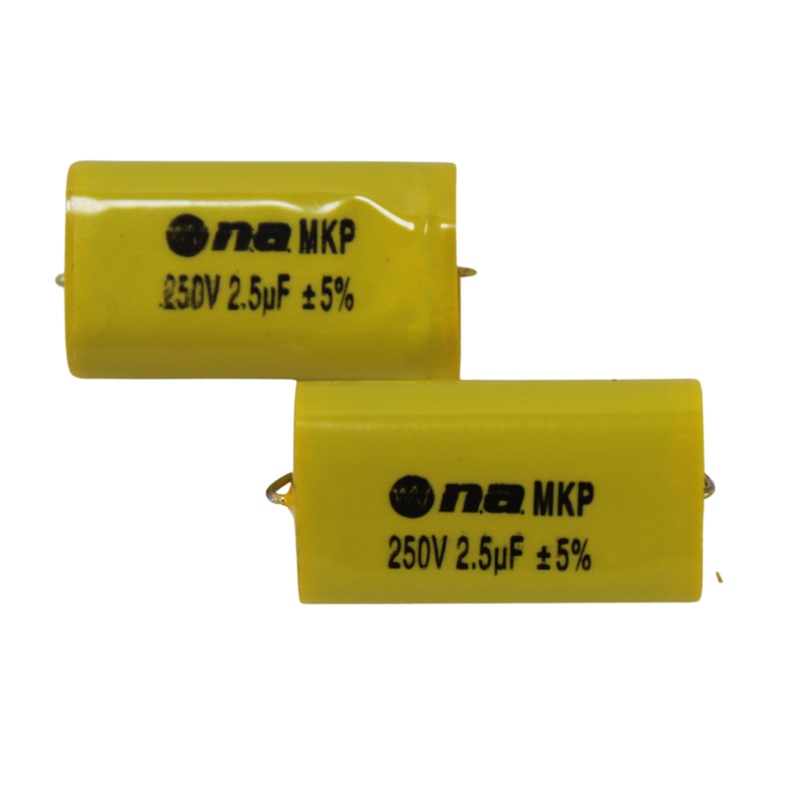 Pair of 2.5 Microfarad Bass Blocker 250 Volt Metalized Film Capacitors