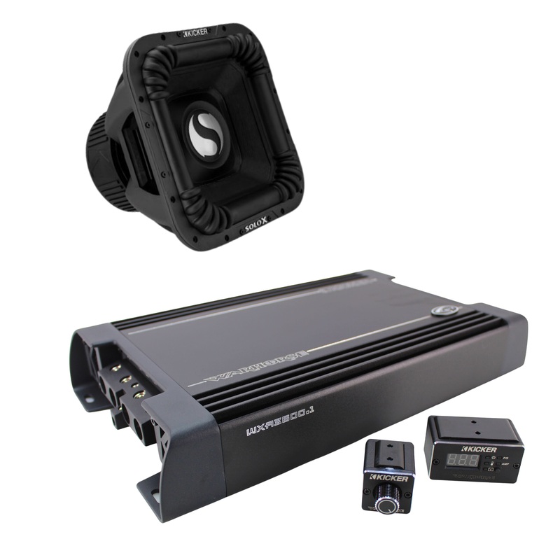 Solo X 15″ Dual 2 Ohm 2000 Watt RMS Subwoofer Combo with Warhorse 3600 Amplifier