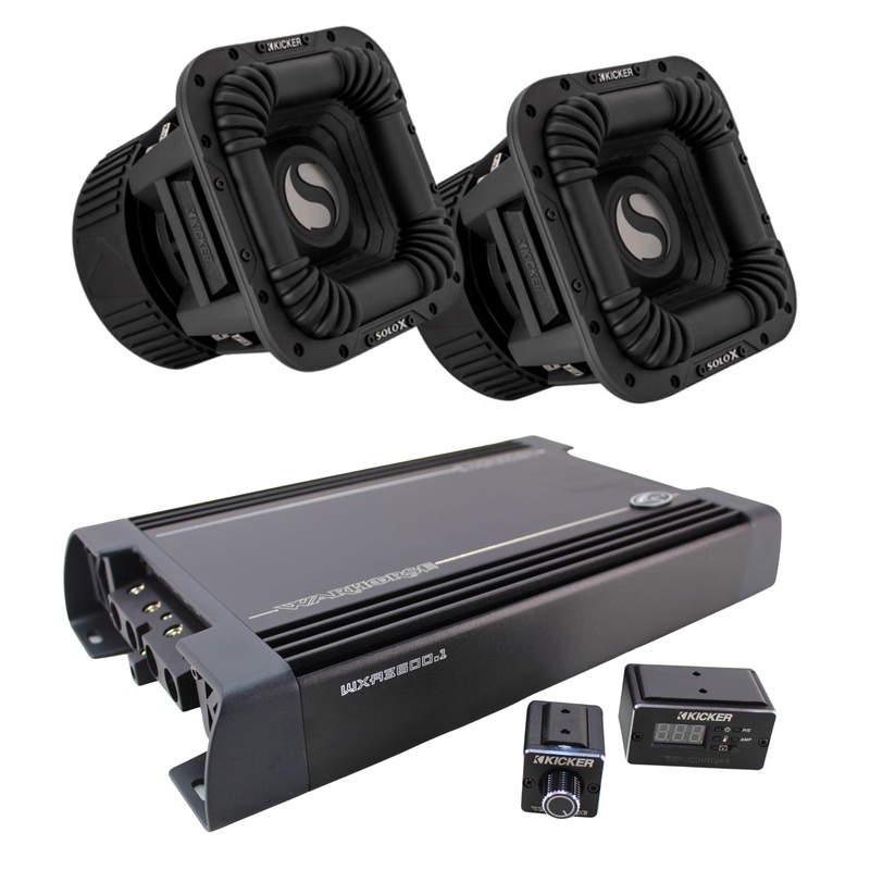 Two Solo X 10″ Dual 1 Ohm 2000W RMS Subwoofer Combo with Warhorse 3600 Amplifier