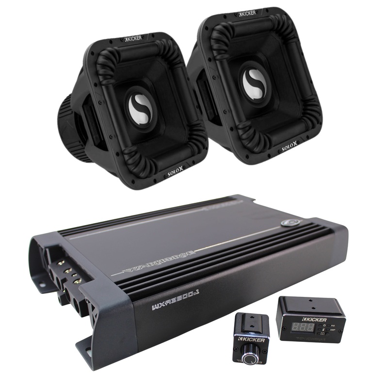 Two Solo X 15″ Dual 2 Ohm 2000W RMS Subwoofer Combo with Warhorse 3600 Amplifier