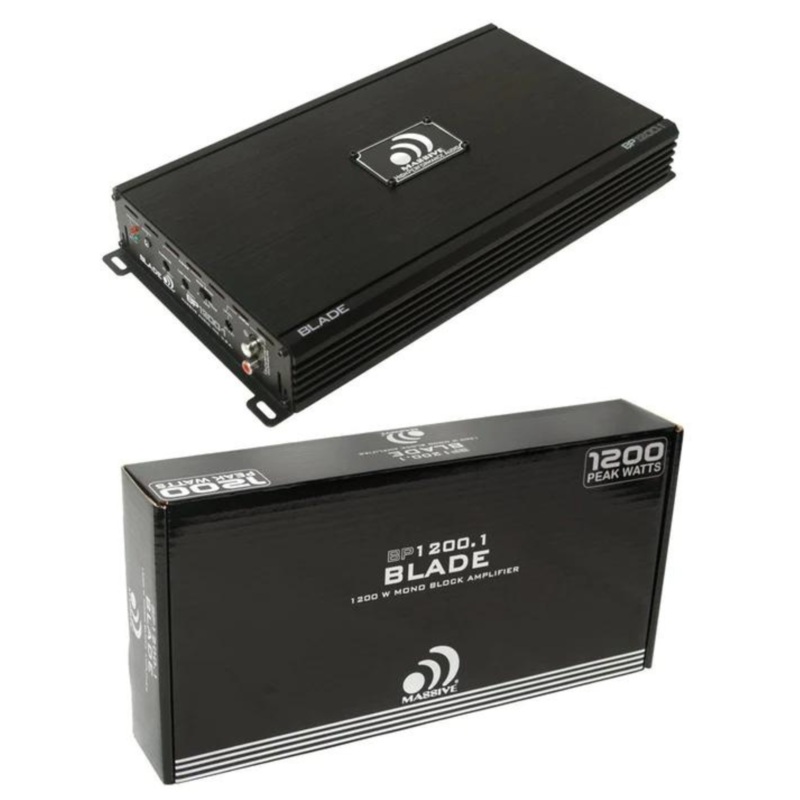 1200W Monoblock Amplifier 1 Ohm Stable Massive Audio BP1200.1 Car Audio