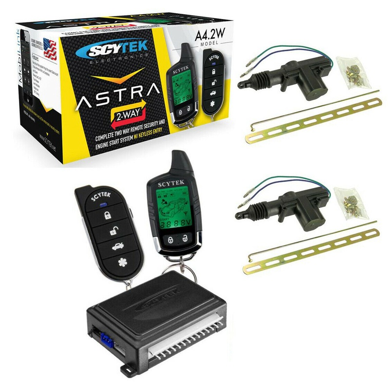 Car Alarm Security 2 Door Locks, Keyless 2-Way LCD Remote Start Scytek A4.2W