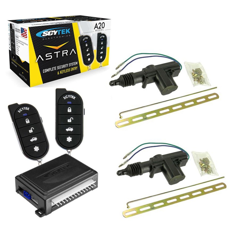 Car Alarm Security System 2 Door Locks Keyless Entry 2 Remote Control Scytek A20