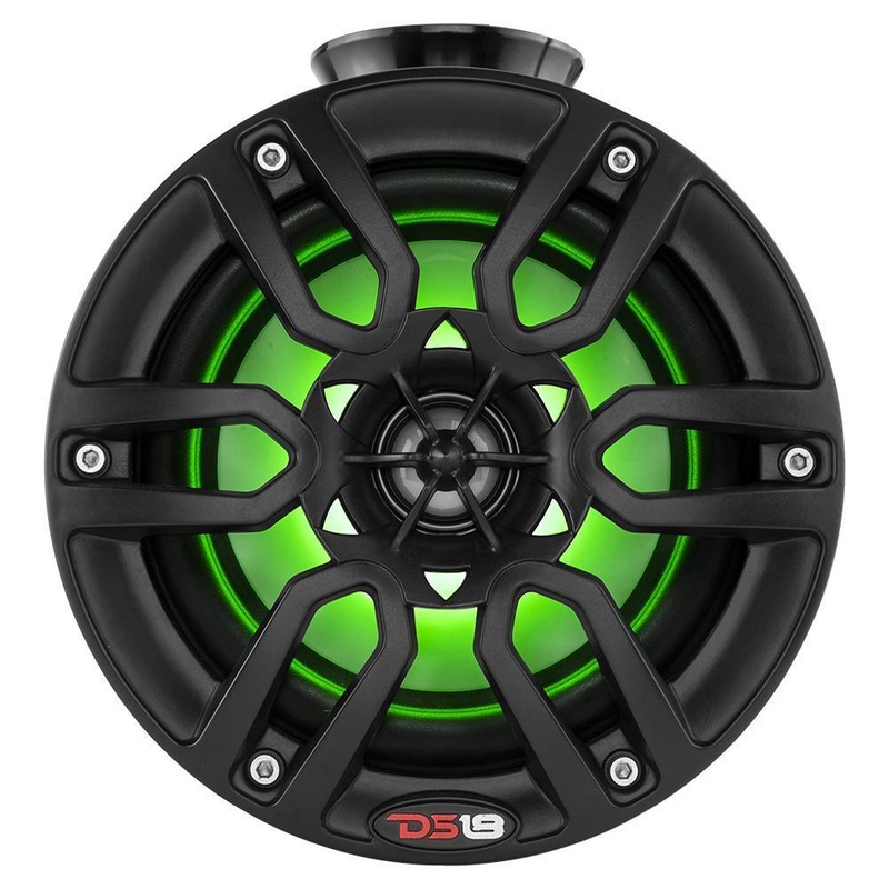 DS18 8″ 375W Marine Pod Pair of Black Speakers with Integrated LED NXL-PS8BK