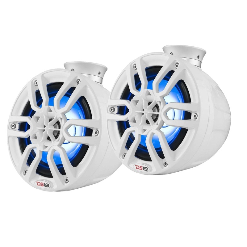 DS18 8″ 750W Marine Pod Pair of White Speakers with Integrated LED NXL-PS8W