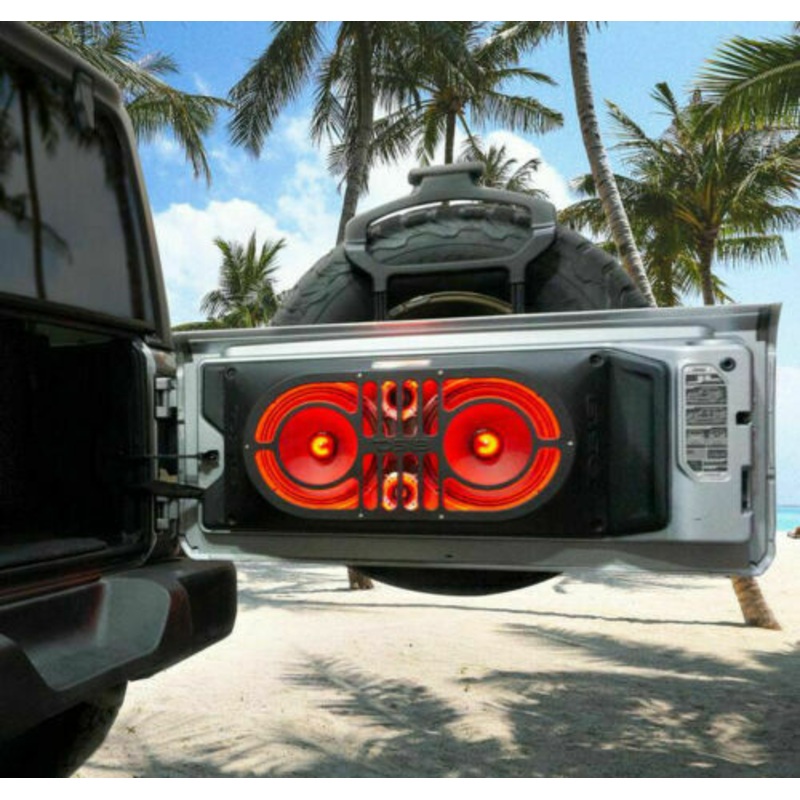 Dual 10″ Jeep Midrange Tweeter Enclosure Box Unloaded JK JKU JL DS18 JMID RGB