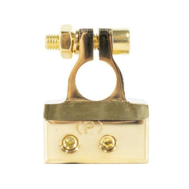 Positive Mid Series Battery Terminal Gold 1 4 8 AWG Output Raptor
