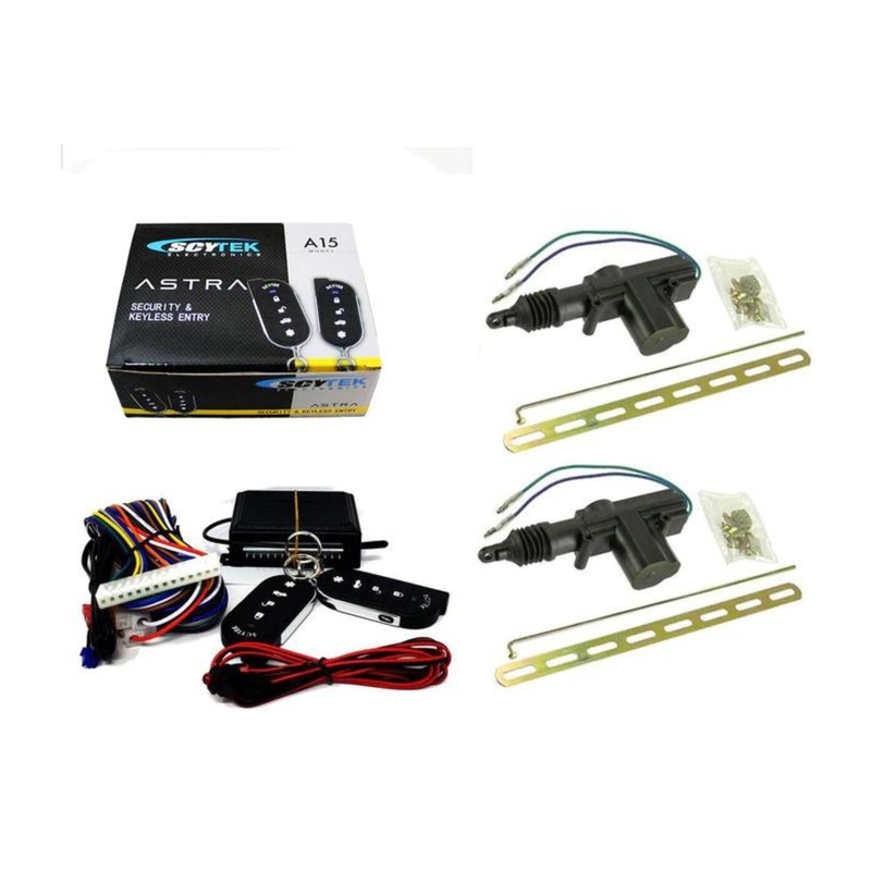Scytek A15 Keyless Entry Car Alarm Security System, 2 Key Fob 2 Door Locks