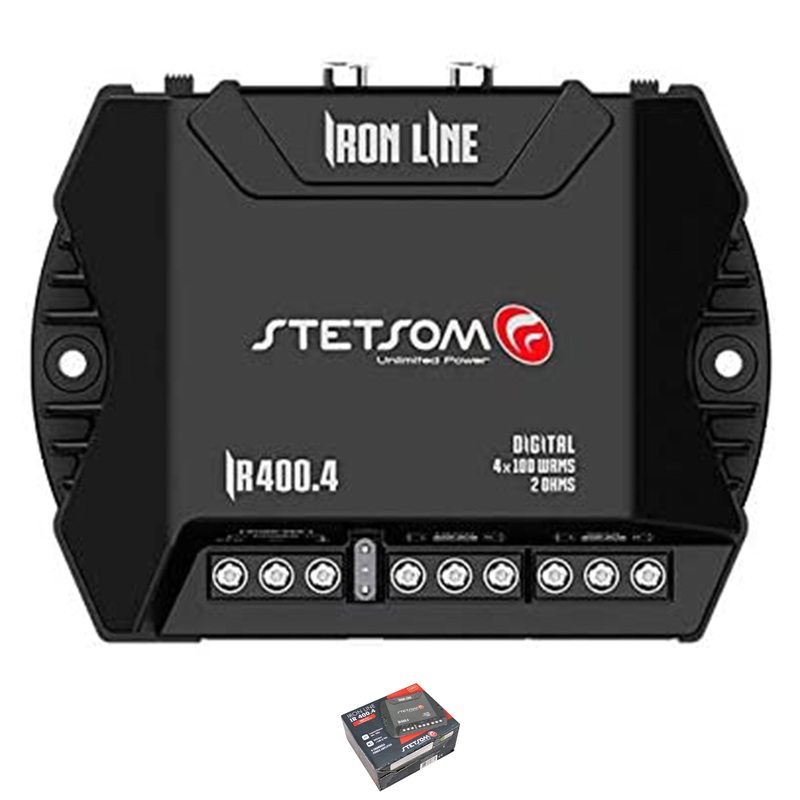 STETSOM IR400.4 2 ohms Iron Line Car Audio 400W Compact Amplifier 4 channel