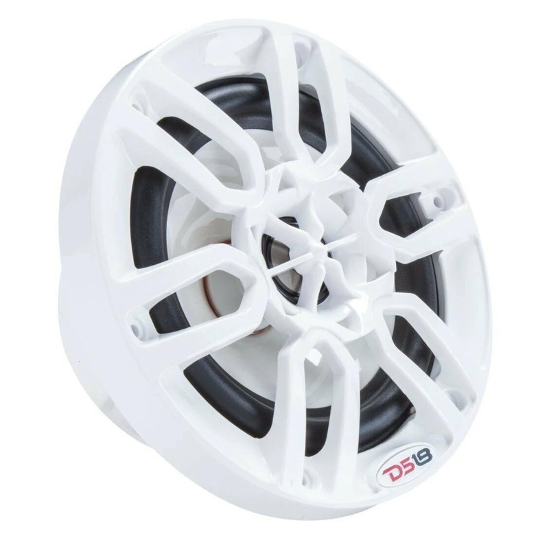 DS18 6.5″ 600W 4 Ohm Marine Power Sport RGB LED Speakers Hydro Pair White NXL6