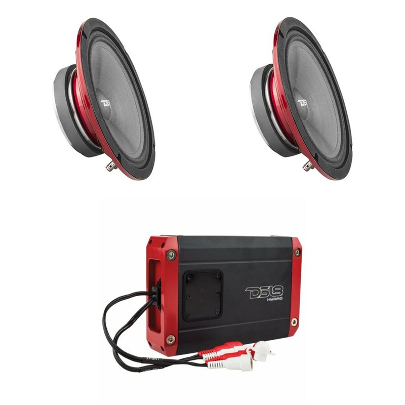 DS18 8″ Speaker 500W 2ohm x 2ch Amp 600W Marine Combo Waterproof ATV