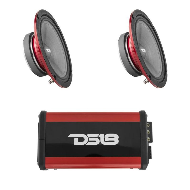 DS18 8″ Waterproof Marine Speaker 500W 2ohm x 2ch Amp 880W Combo ATV