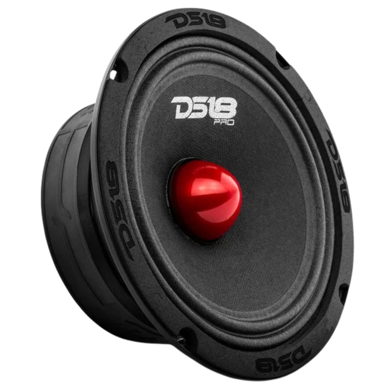 DS18 Car Audio 6.5″ Mid Range Loud Speaker 480 Watt 4 Ohm Red Bullet PRO-GM6.4B