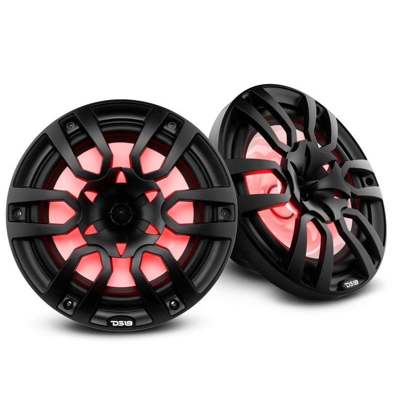 DS18 NXL 10″ 2-Way 200 Watt RMS 4-Ohm Coaxial Marine Speakers w/ RGB LED Lights