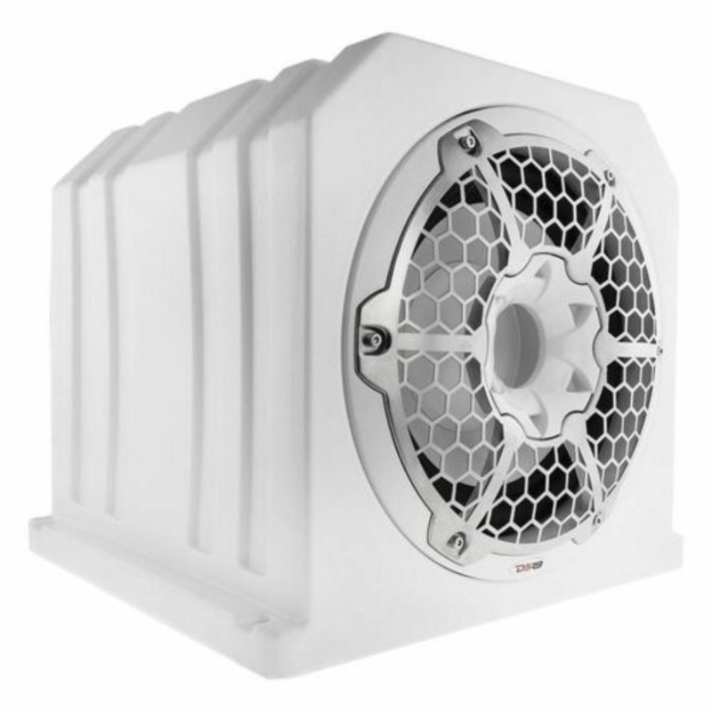 DS18 NXL10SUBLD 10″ White Subwoofer Box Marine + Waterproof 1200W Monoblock Amp