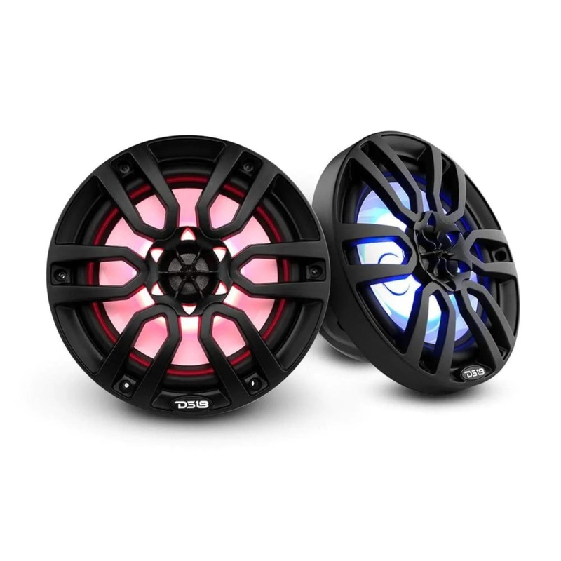 DS18 Pair 8″ 125W 4 Ohm Marine Speakers Black Power Sport RGB LED NXL8BK