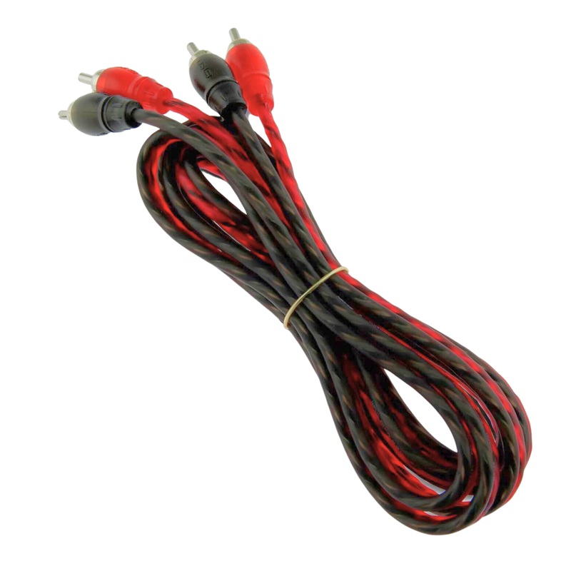 DS18 RCA6FT 6 ft 2 Channel Shielded Twisted RCA Audio Cable Amp Cables