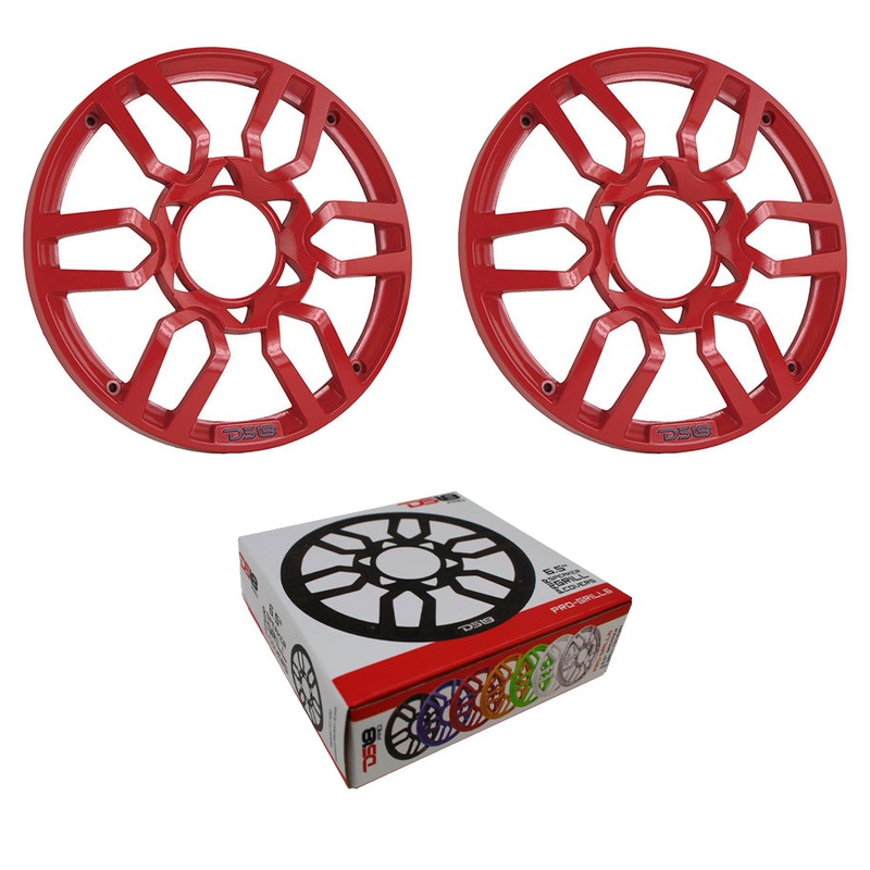 DS18 Speaker Grill Universal 6.5″ Inch Plastic Cover Red Pair PRO-GRILL6 RED