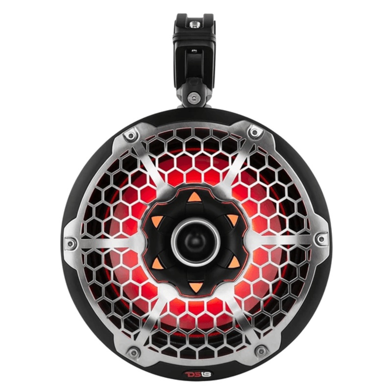 NXL-10TPNEO Black 10″ LED Marine Tower Speakers + NXL-400.4D 1200W 4 Ch Amp