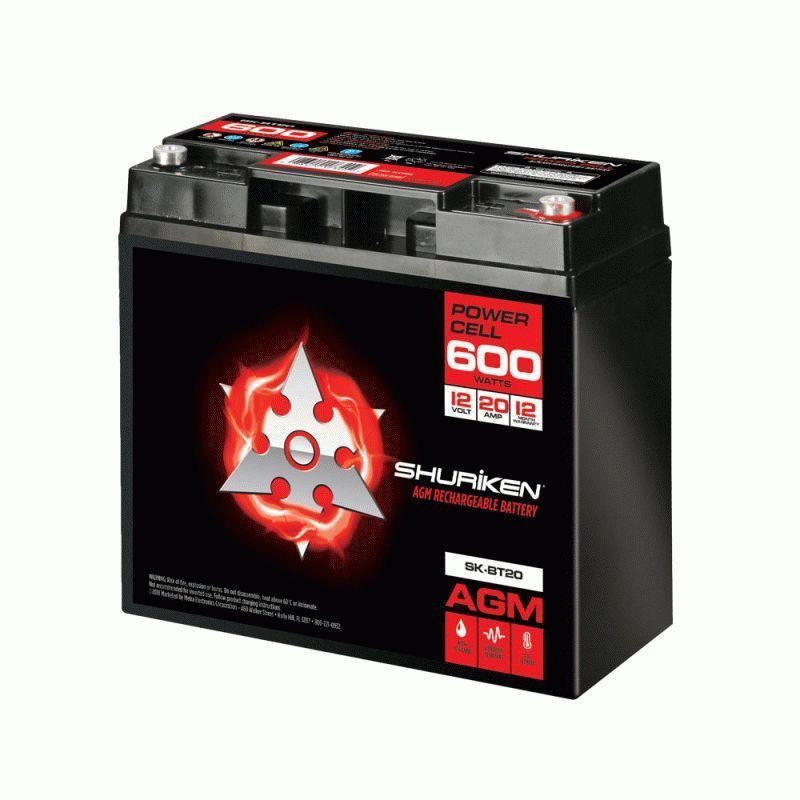 Shuriken BT20 Compact Car Audio 12V Cell Battery AGM 600W 20A