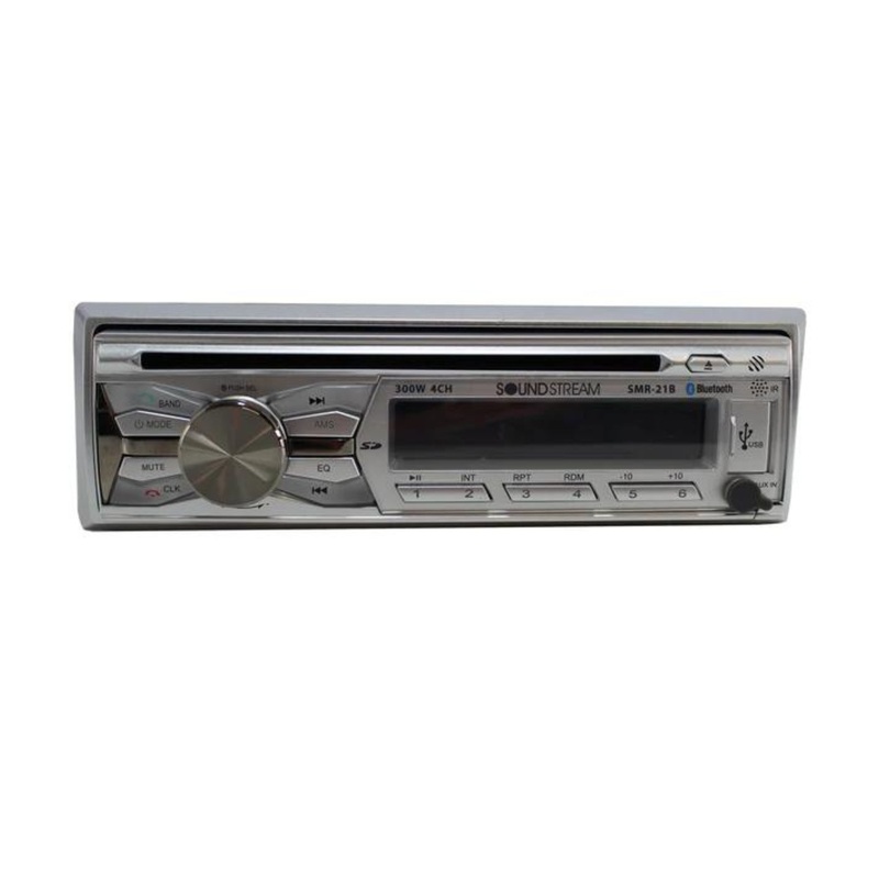 1-DIN Head Unit Radio BT/AUX/USB/CD RGB LED Accents w/ Remote SMR-21B
