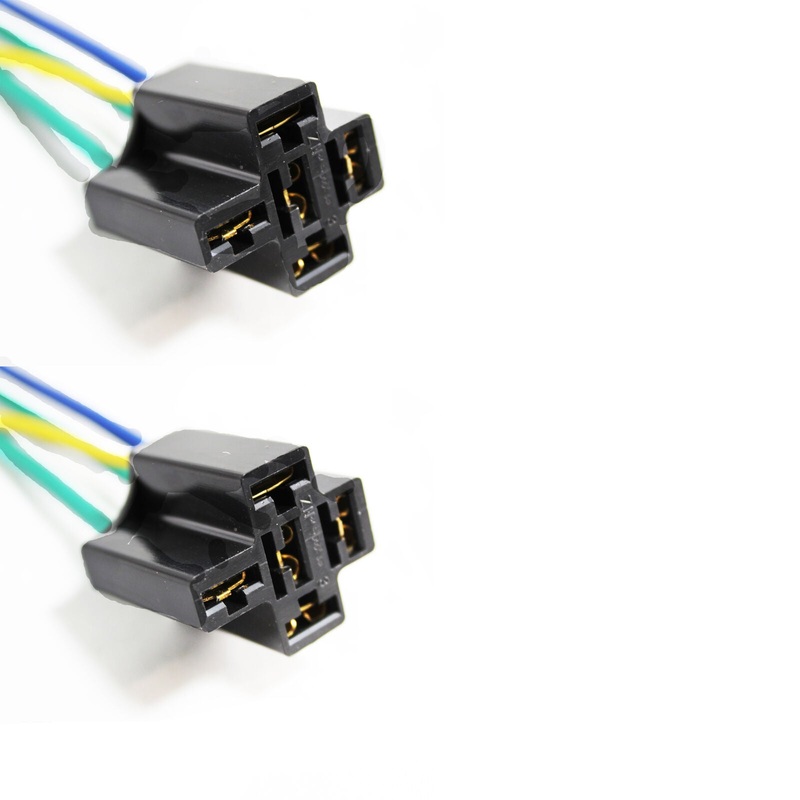 2 Pack 12V 30/40 Amp 5-Pin SPDT Automotive Relay Harness Socket Set