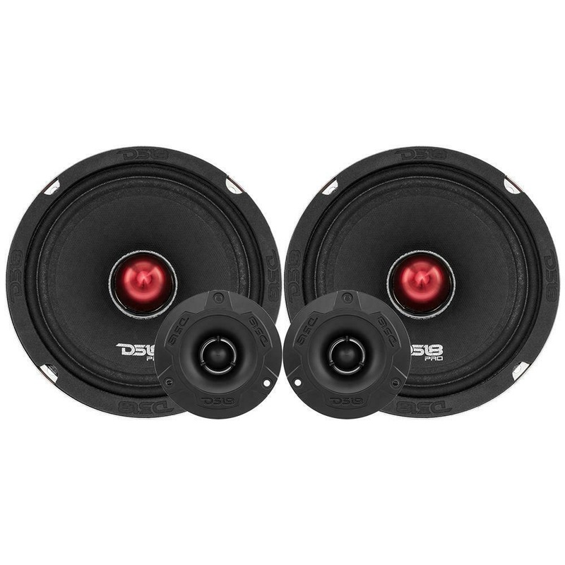 DS18 PRO-X6.4BMPK 840W 6.5″ Midrange Speakers + 1″ Voice Coil Tweeters