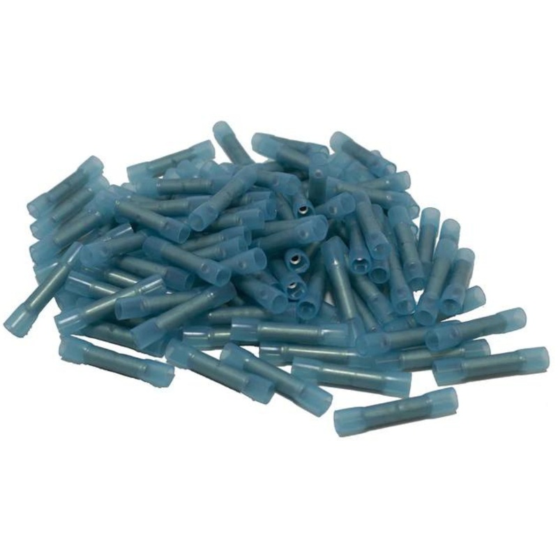 Install Bay 100PK Waterproof Heat Shrink Blue Butt Connector 14-16ga | HSBBC