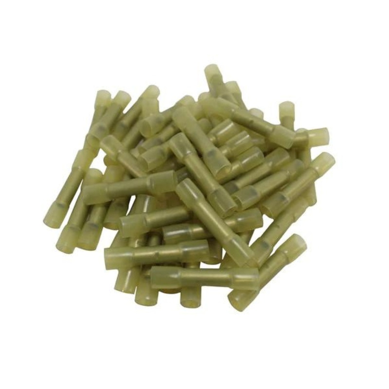 Install Bay 50PK Electrical Terminals Heat Shrink Yellow Butt Connector HSYBC