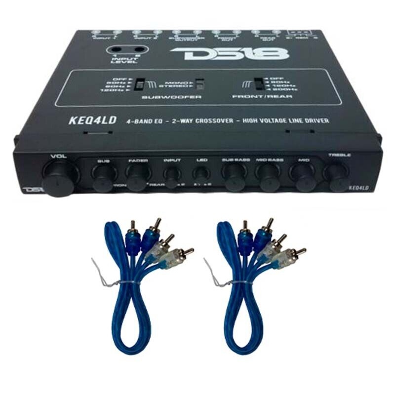 KEQ4LD 4 Band 6 Ch Graphic Equalizer Line Driver +2 x 18″ 2 Ch RCA M2M