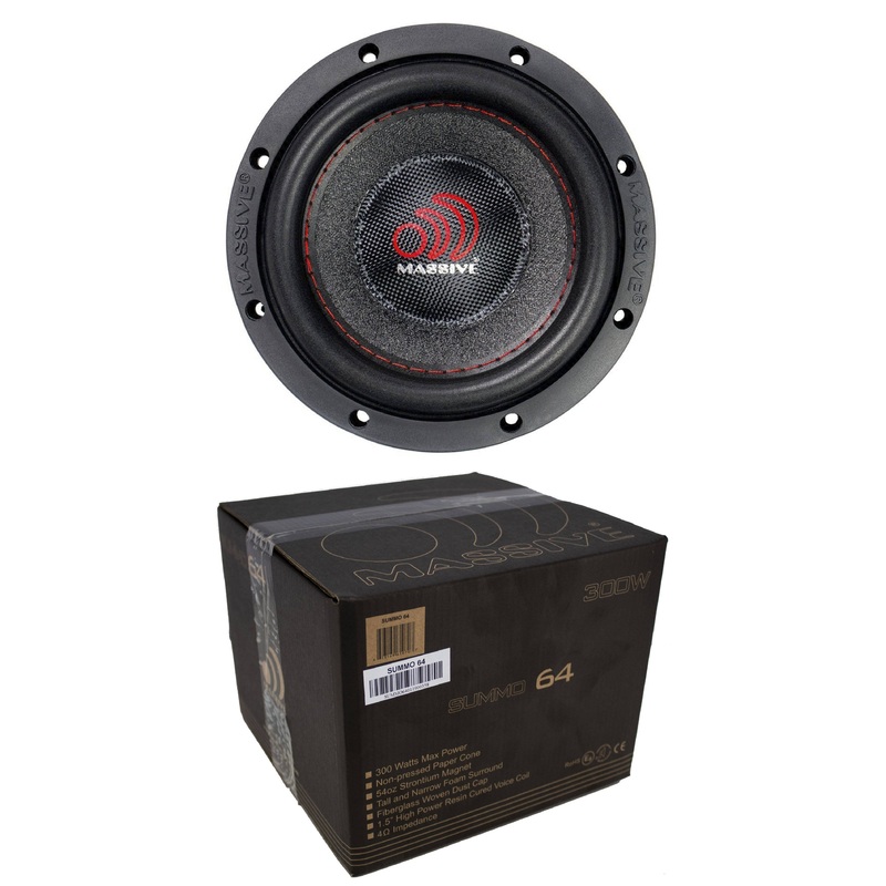 MASSIVE AUDIO SUMMO-64 – 6″ SINGLE 4 OHM CAR AUDIO SUBWOOFER 300W