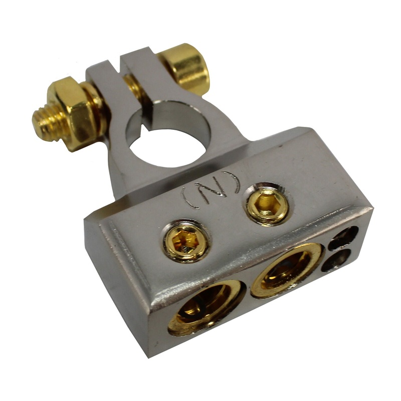 Pro Series Satin Nickel 1/0 or 4AWG to 8AWG Negative Battery Terminal R5BT048N