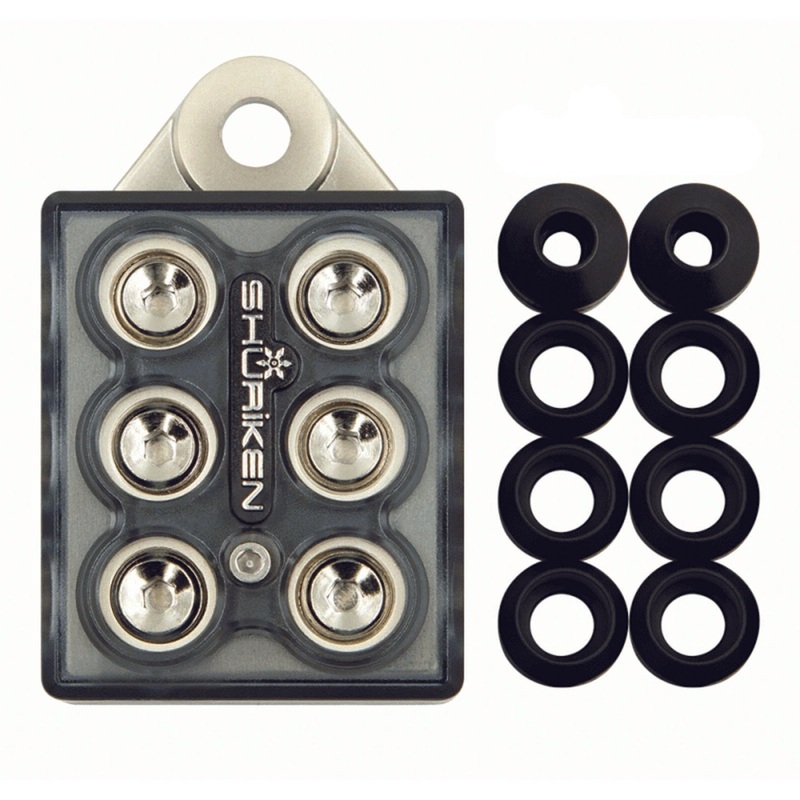 Shuriken Brass Bus Bar Setscrew Battery Terminal 0/4/8/10GA 6 Position TML-BLK