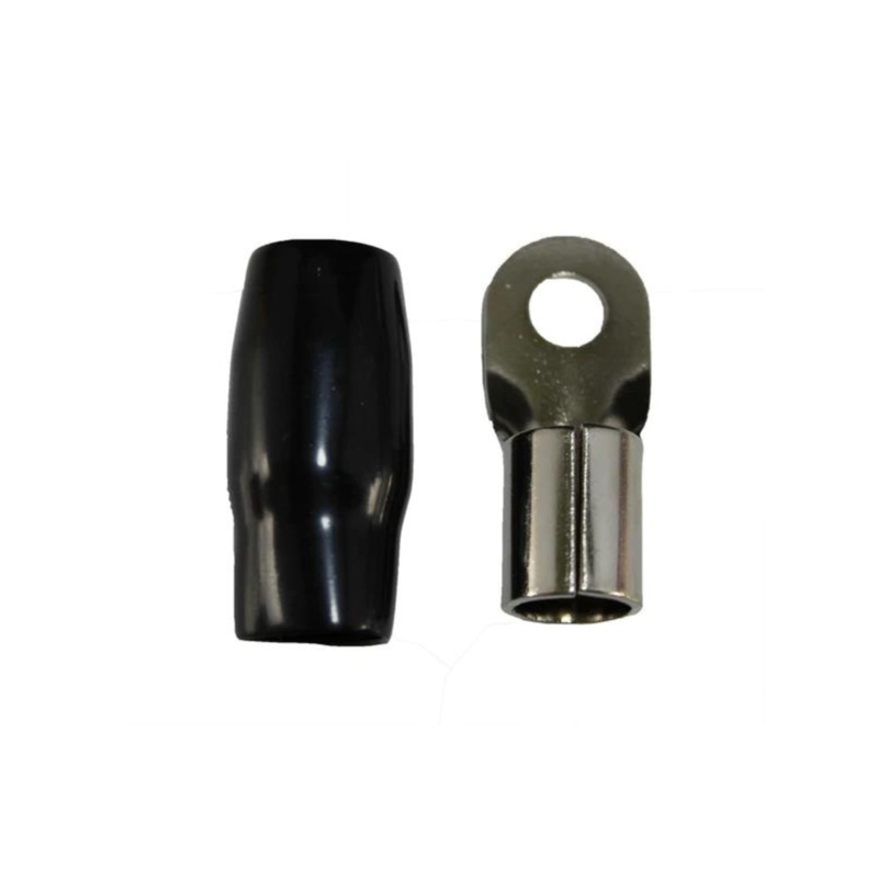 XS Power 5pk, Black 0 AWG 8.5MM Ring Terminals Nickel Plated XS-RT0S-BK