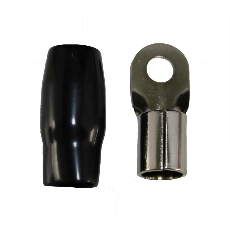 XS Power 5pk, Black 4 AWG 10.5MM Ring Terminals Nickel Plated XS-RT4L-BK