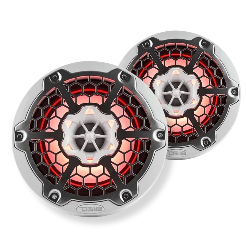 8″ 750 Watt 4-Ohm 2-Way Marine Speakers with RGB DS18 Hydro NXL-8M-WH Pair