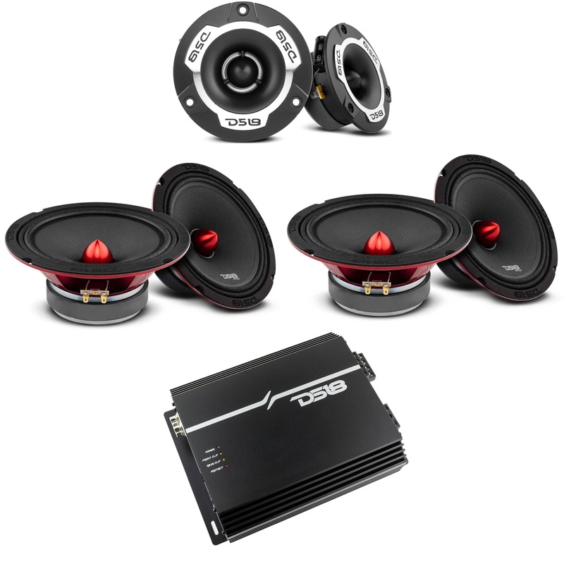 DS18 4x 6.5″ 2000W + 4 Channel Korean Amp + 2x TWX1 Tweeters + 4 Gauge Amp Kit
