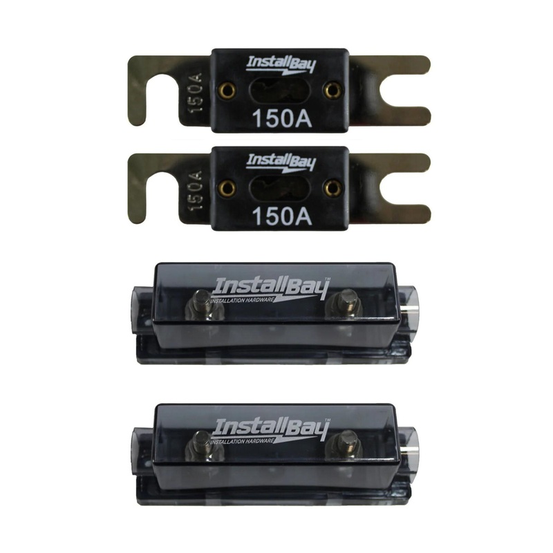 Install Bay Metra Pair of Nickel Plated Fuse Holders ANLFH + Fuses ANL-150