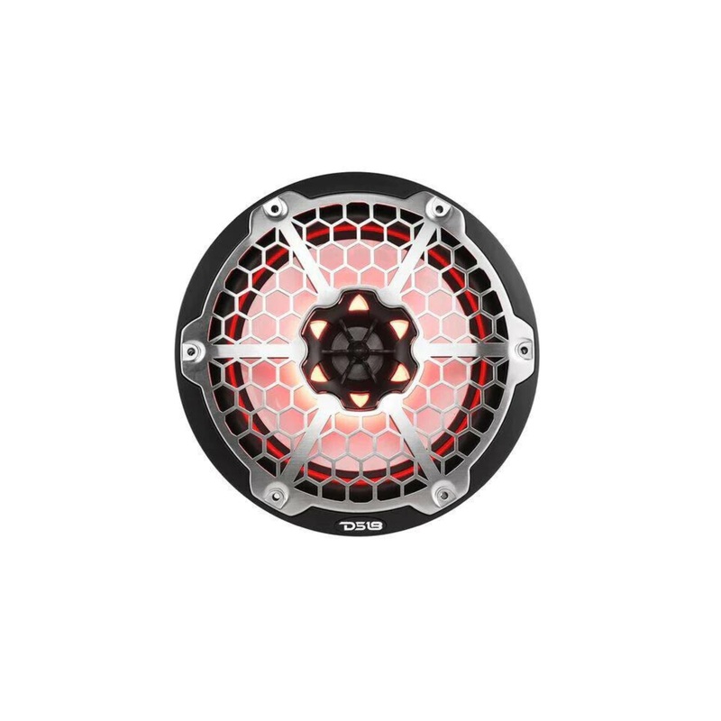 Pair of DS18 HYDRO Black 8″ 125W 4 Ohm 2-Way Marine Speakers RGB NXL-8M-BK