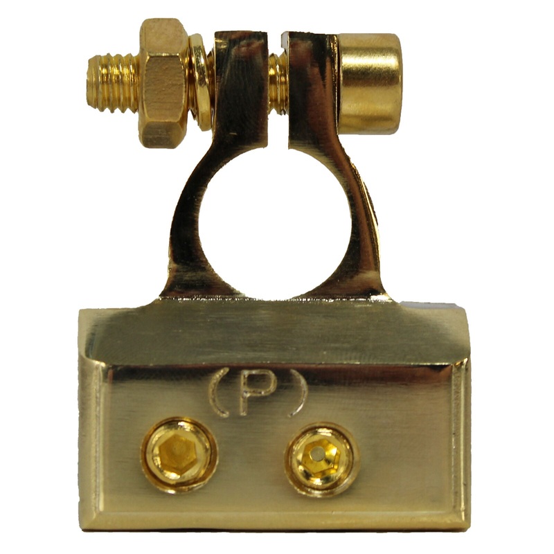 Raptor Pro Series Gold Plated 1/0 or 4AWG to 8AWG Positive Battery Terminal RBT
