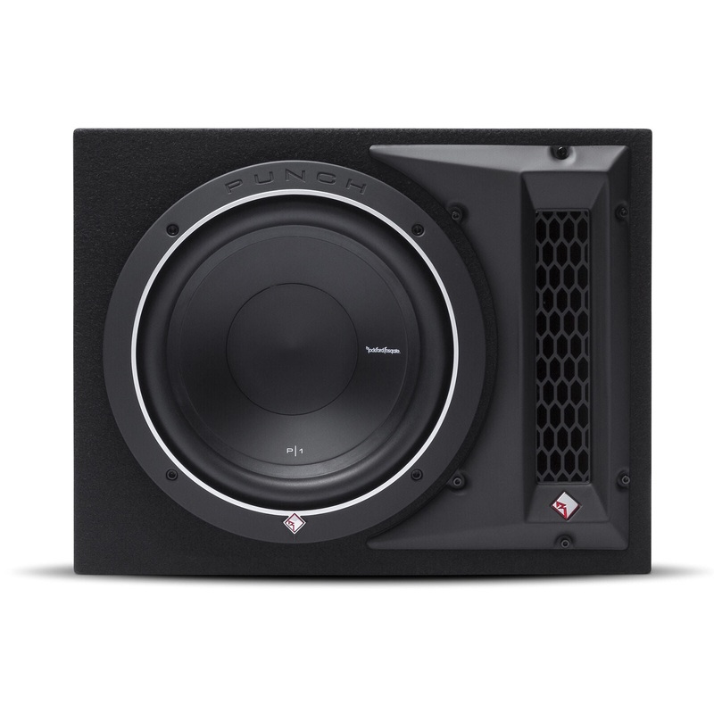 Rockford Fosgate Punch Single P1 10″ 500W 4 Ohm Loaded Woofer Enclosure P1-1X10