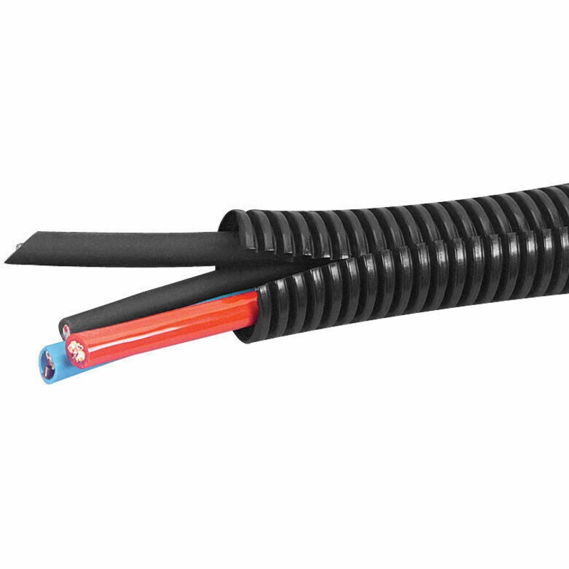 DS18 100 Foot 1/4″ Black Split Wire Corrugated Loom Tubing